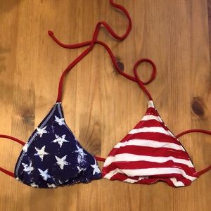 American flag triangle bikini top